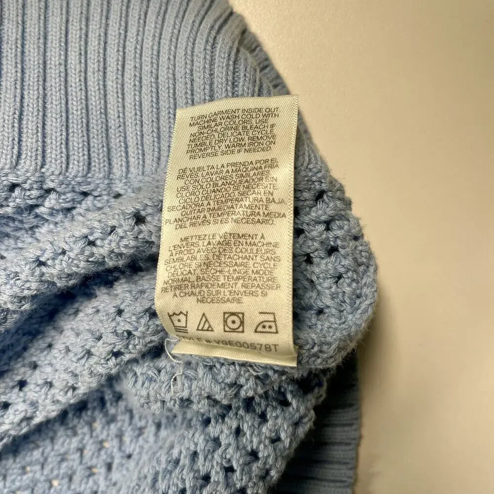 Scotch and Soda Half Zip Knit Sweater Pullover Women Preppy Powder Blue Small - Picture 8 of 8
